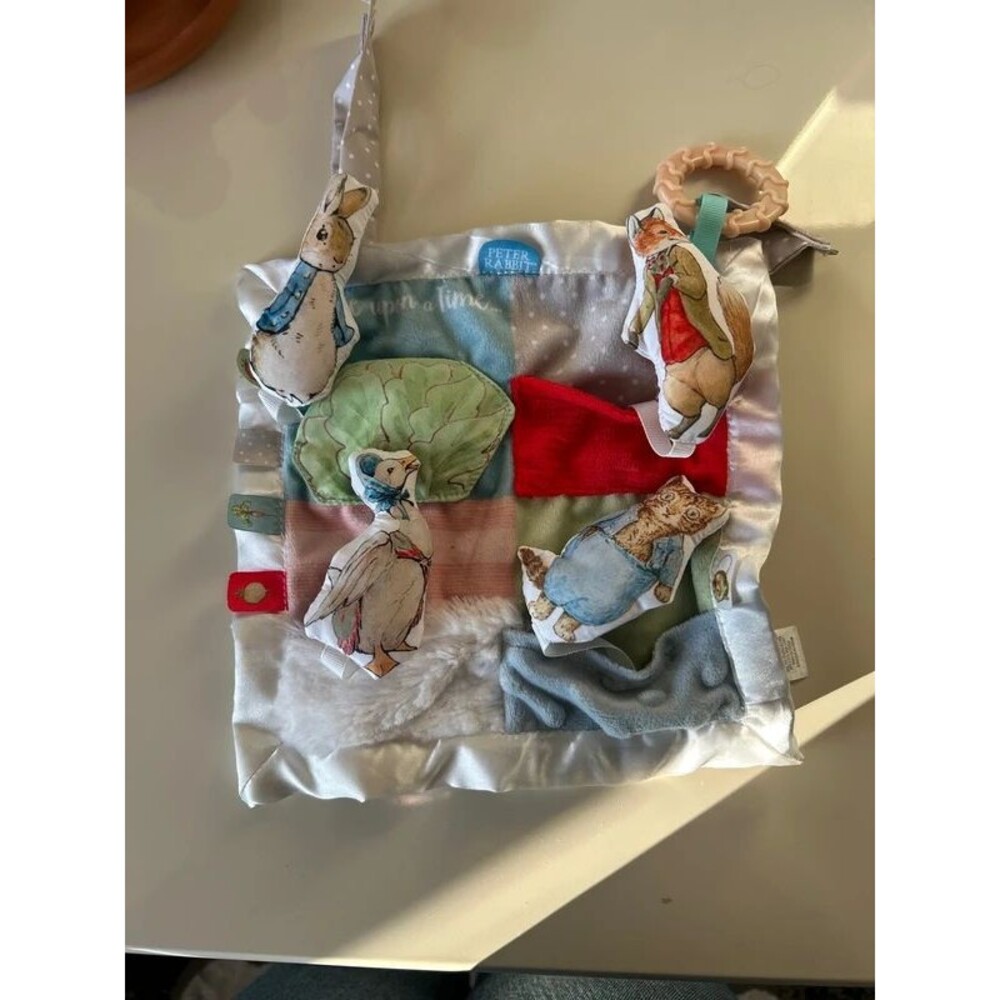 Peter Rabbit Lovey Security Blanket Beatrix Potter Baby Toy Plush Pockets Hangs